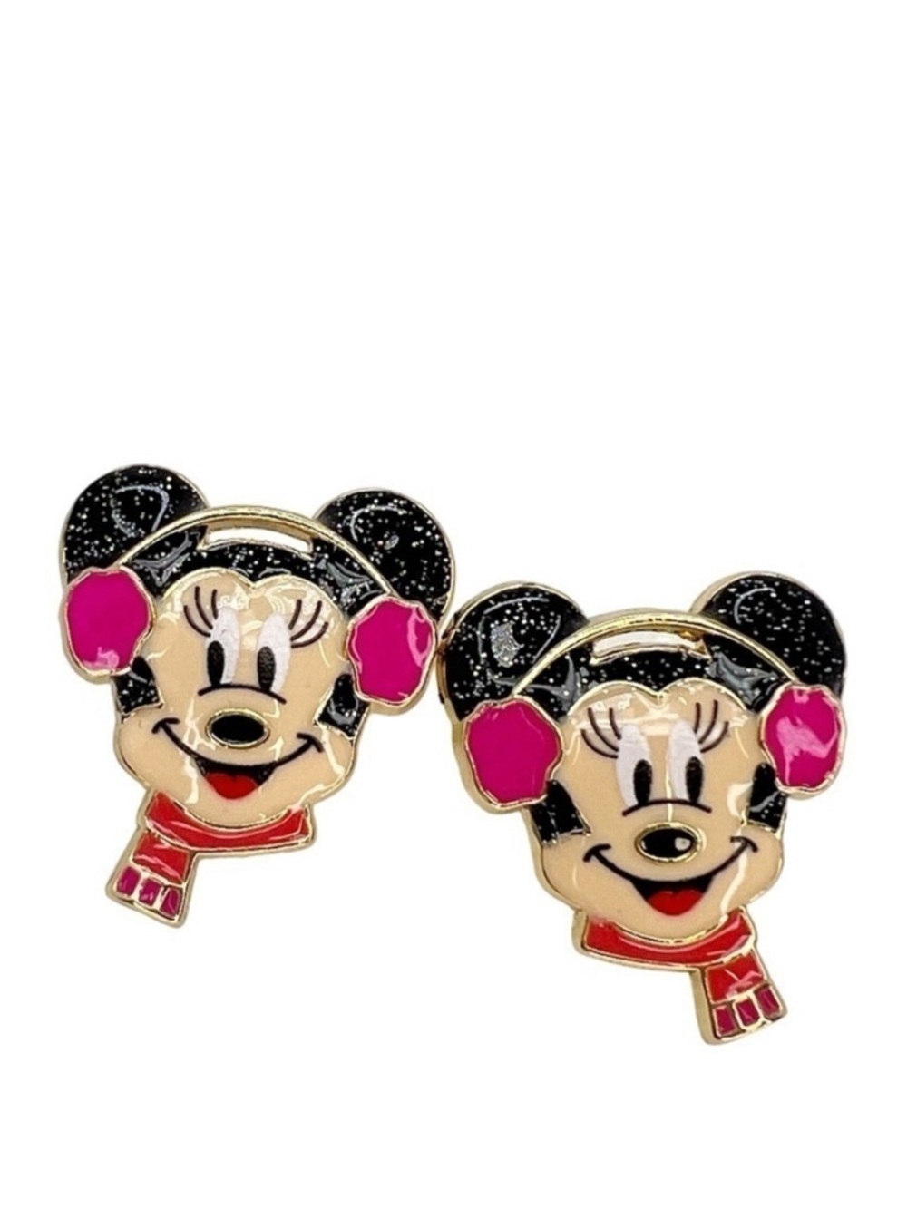 Disney x Baublebar Minnie Mouse Earrings Winter Scarf Earmuffs Gold Plated NWT